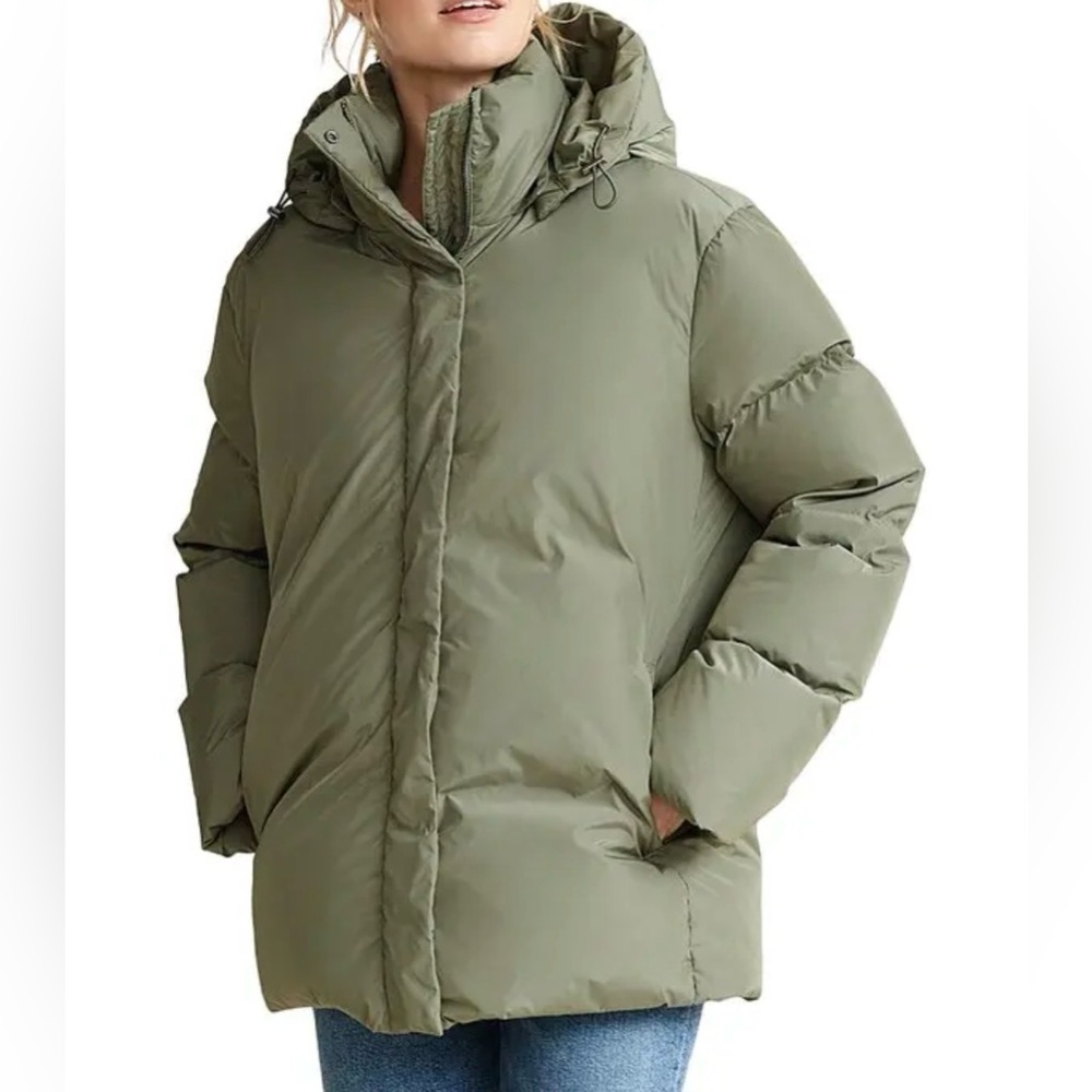 Jenni Kayne sage Puffer down filled detachable hood winter snow Jacket size xs